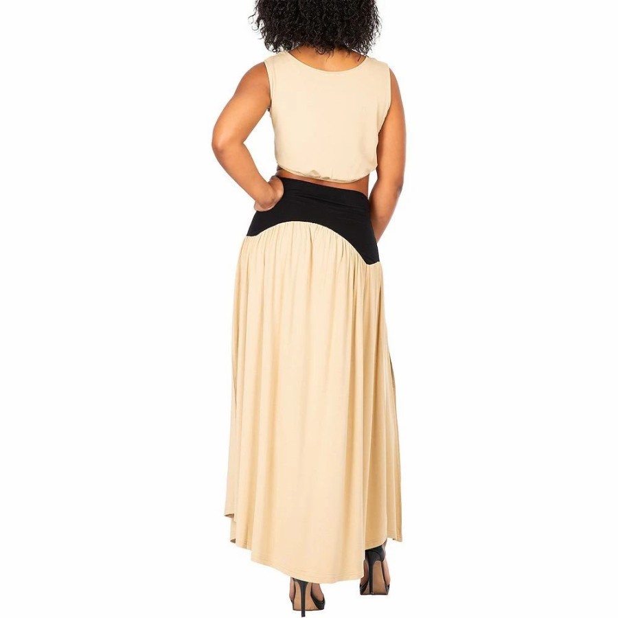 Skirts & Skorts * | Poetic Justice Women'S V Waist A Line Side Slit Flared Maxi Skirt