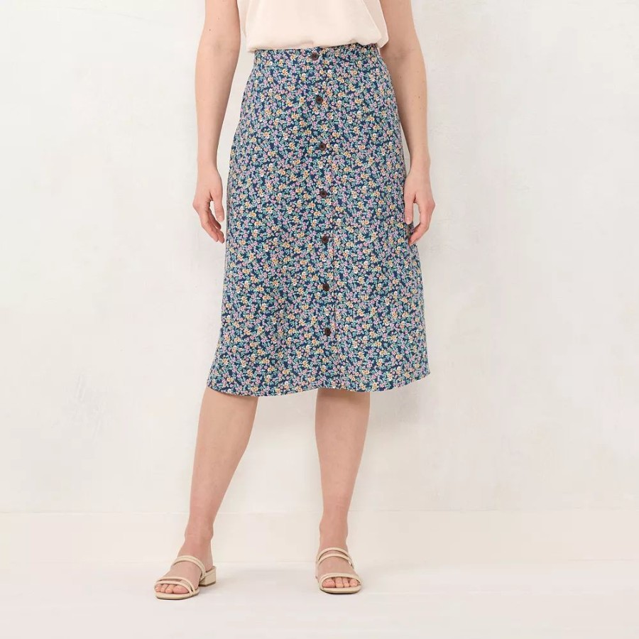 Skirts & Skorts * | Women'S Lc Lauren Conrad Button-Front Midi Skirt