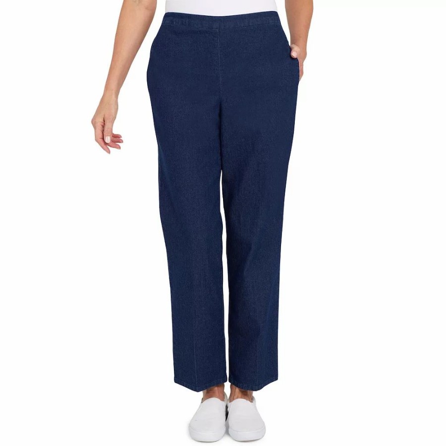 Jeans * | Women'S Alfred Dunner Shenedoah Valley Denim Pull-On Straight-Leg Pants