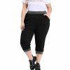 Pants * | Agnes Orinda Women'S Plus Size Sweatpants Elastic Waist Contrast Color Jogger Capri Pants