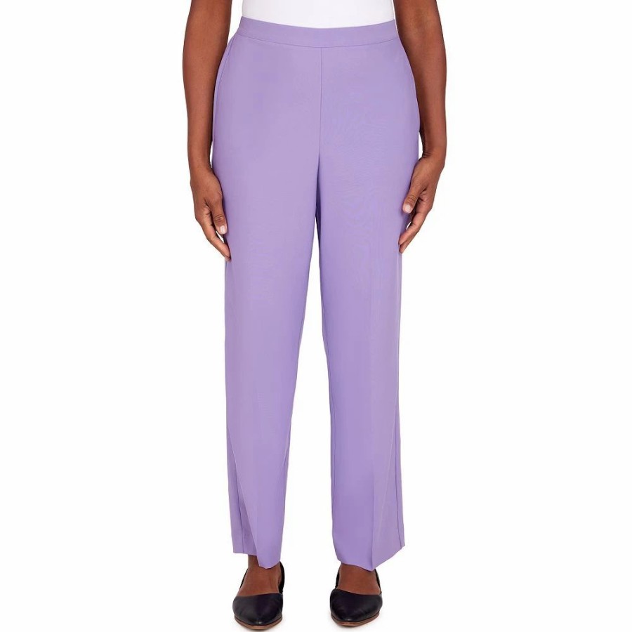 Pants * | Petite Alfred Dunner Picture Perfect Microfiber Twill Straight-Leg Pants