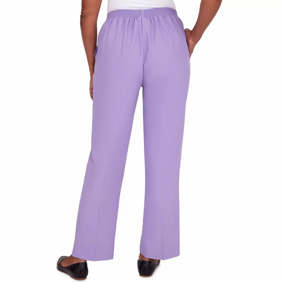 Pants * | Petite Alfred Dunner Picture Perfect Microfiber Twill Straight-Leg Pants