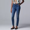 Jeans * | Petite Simply Vera Vera Wang Power Stretch Core Skinny Jeans