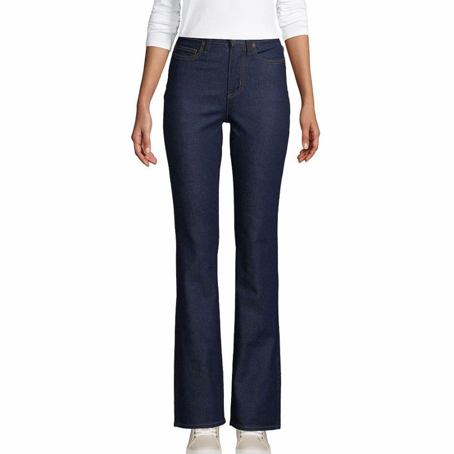 Jeans * | Women'S Lands' End High-Rise Bootcut Jeans River Rinse