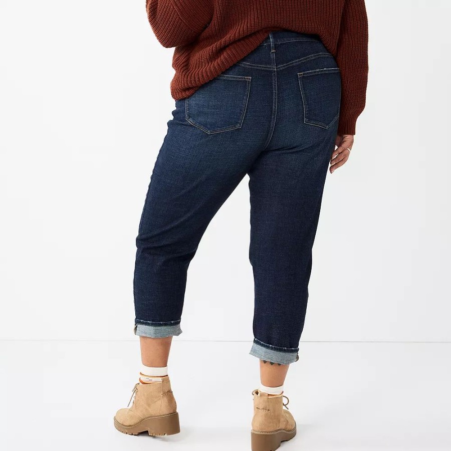 Jeans * | Plus Size Sonoma Goods For Life Premium High-Waisted Boyfriend Jeans