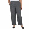 Pants * | Plus Size Alfred Dunner Theater District Melange Pull-On Straight-Leg Pants