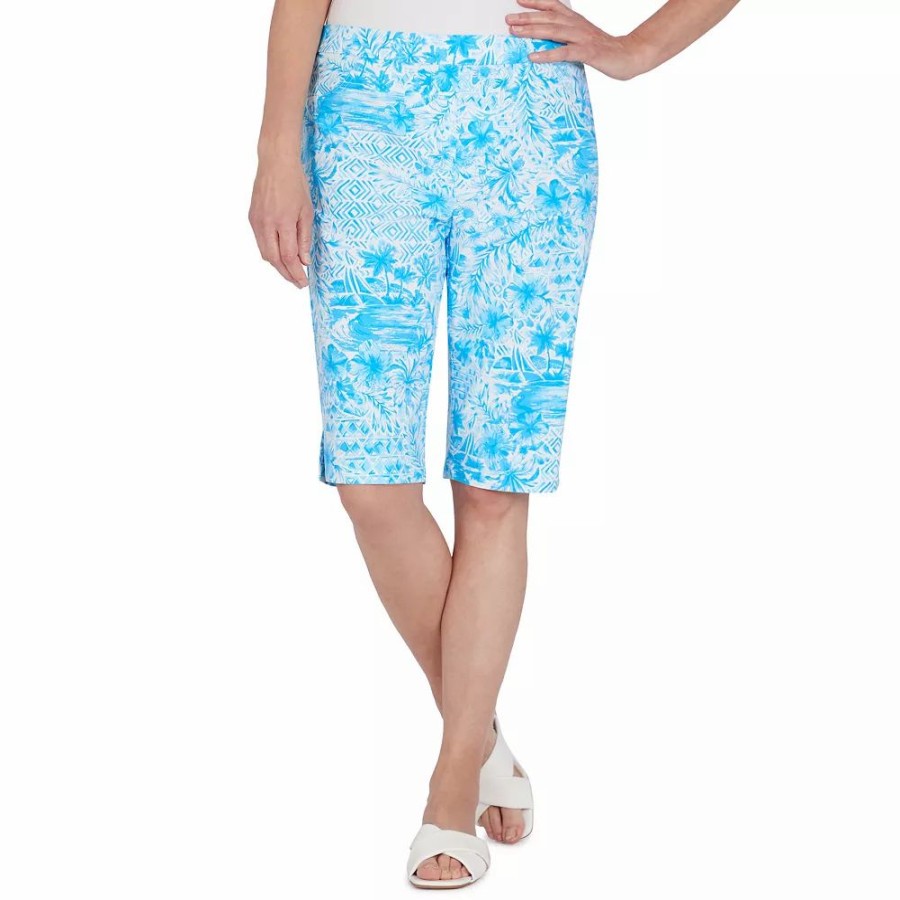 Shorts * | Plus Size Alfred Dunner Tropical Printed Bermuda Shorts