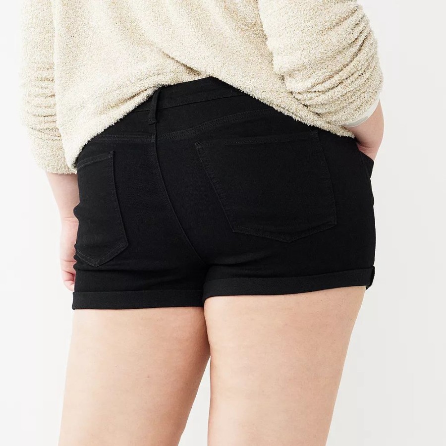 Shorts * | Juniors' Plus Size So Low-Rise Shortie Shorts