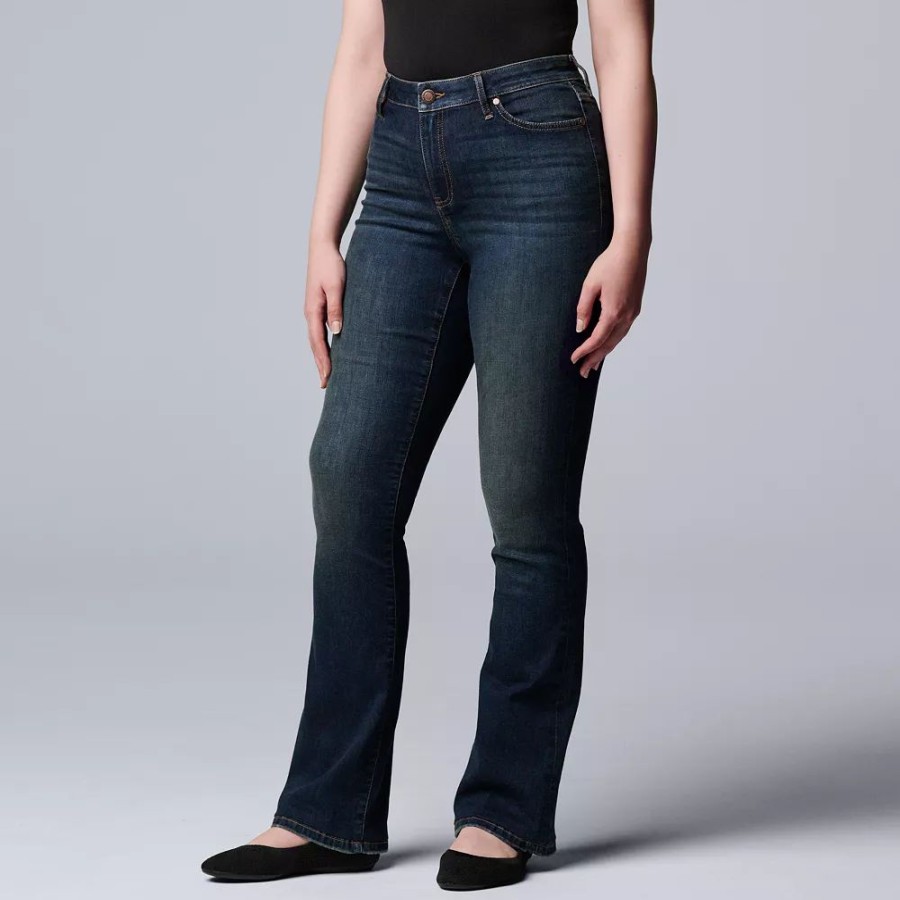 Jeans * | Women'S Simply Vera Vera Wang Stretch Bootcut Jeans