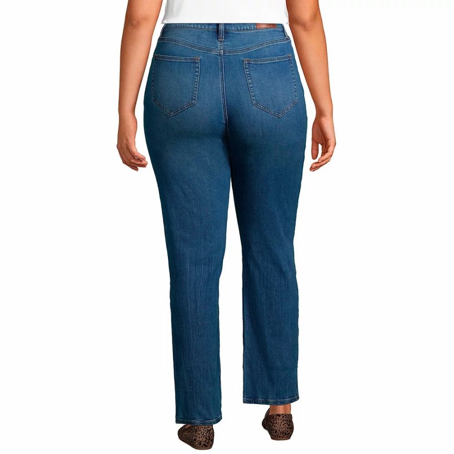 Jeans * | Plus Size Lands' End High Rise Straight-Leg Ankle Jeans