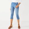 Crops & Capris * | Women'S Croft & Barrow Pull-On Denim Capri