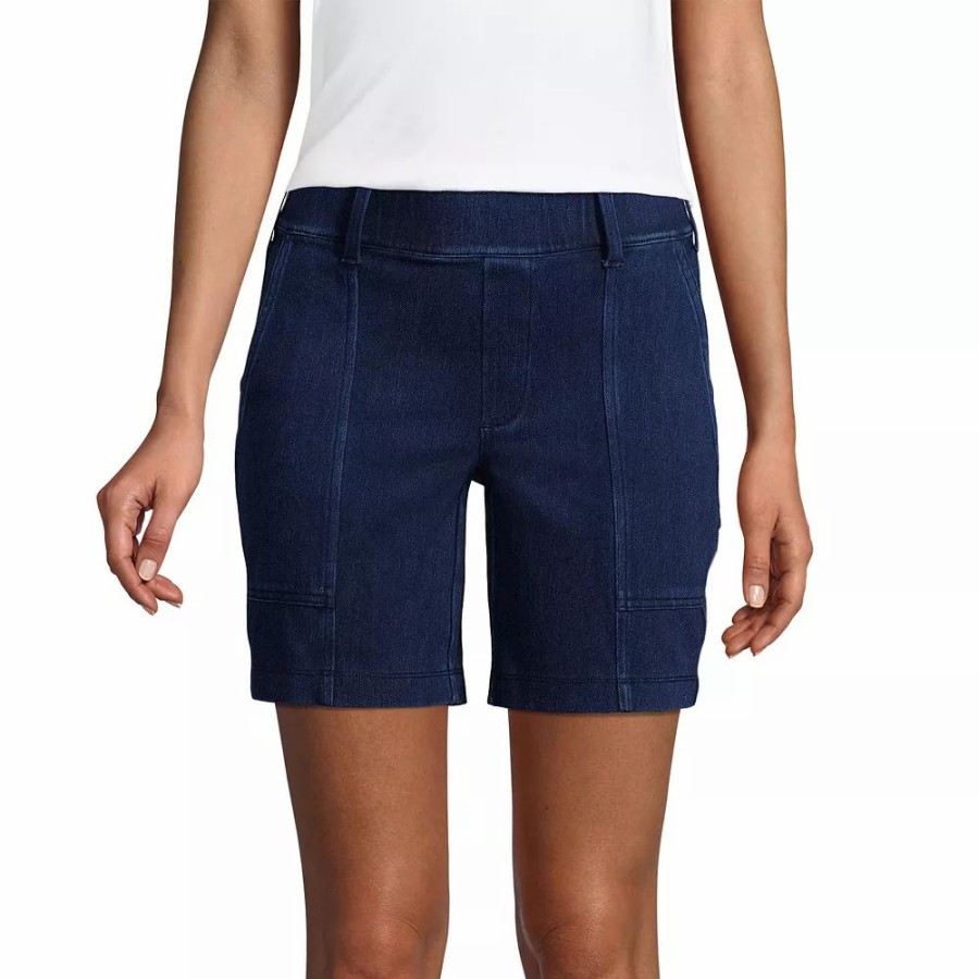 Shorts * | Petite Lands' End Starfish Utility Jean Shorts Dark Indigo