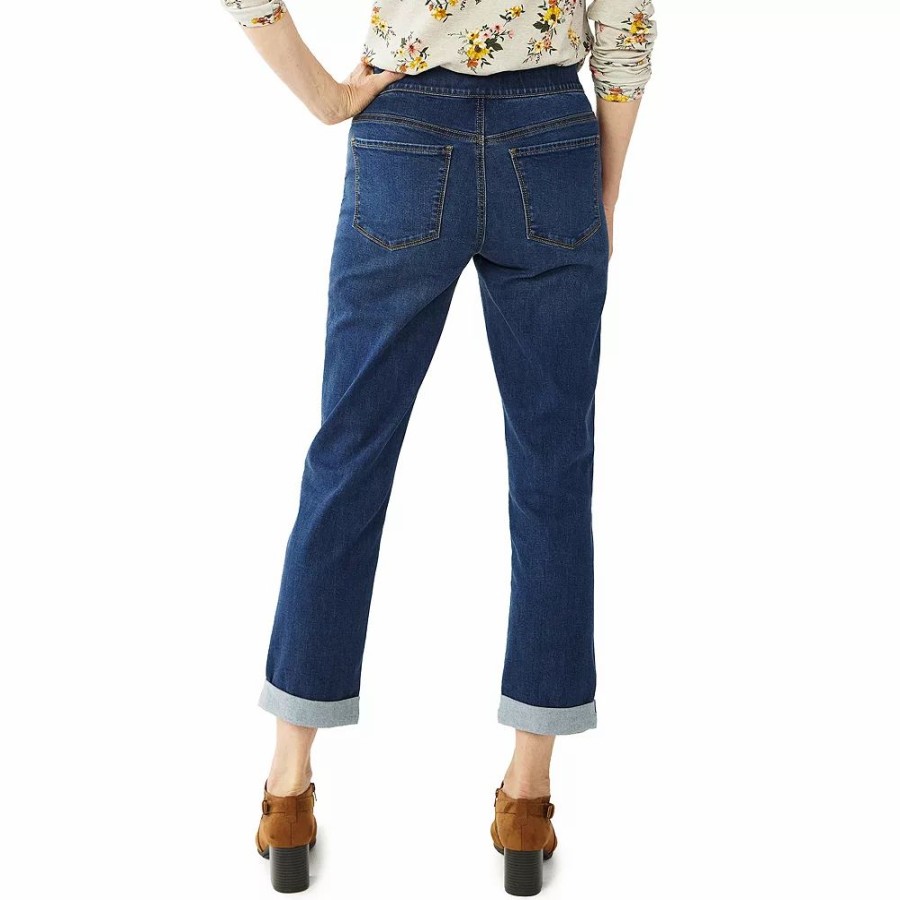 Jeans * | Women'S Croft & Barrow Pull-On Girlfriend Jeans