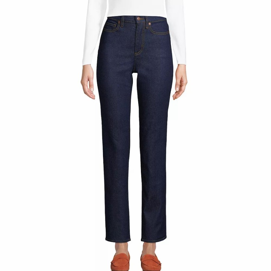 Jeans * | Women'S Lands' End Recover High Rise Straight-Leg Ankle Jeans