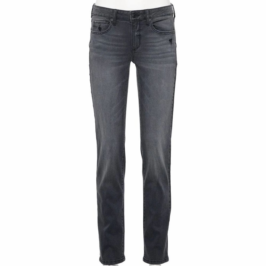 Jeans * | Petite Sonoma Goods For Life Supersoft Midrise Slim Straight-Leg Jeans