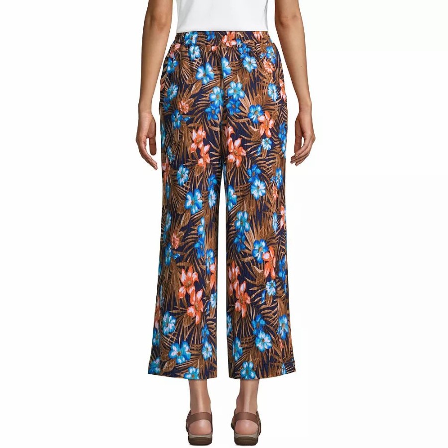 Crops & Capris * | Petite Lands' End High-Rise Wide Leg Knit Pants