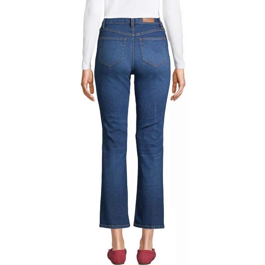 Jeans * | Women'S Lands' End High-Rise Cropped Flare Jeans River Rinse