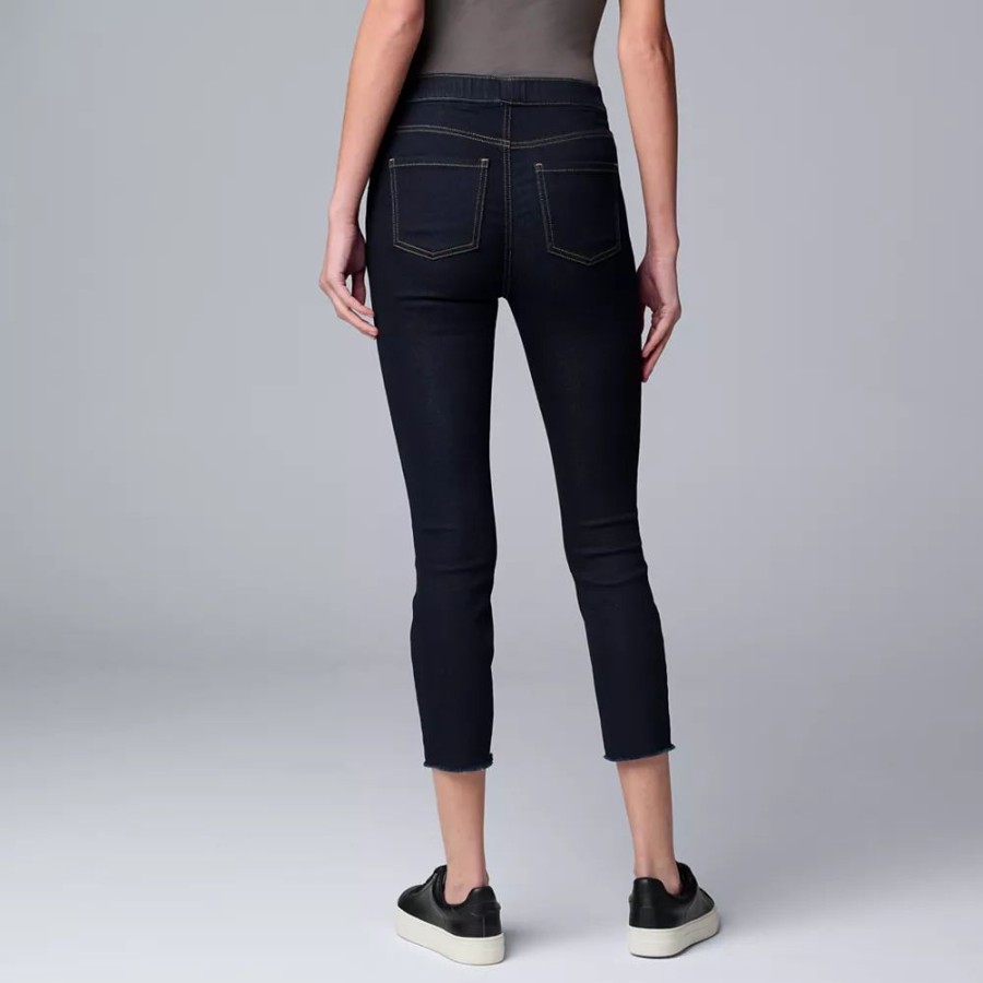 Crops & Capris * | Women'S Simply Vera Vera Wang Mid Rise Shaping Capri Denim Leggings