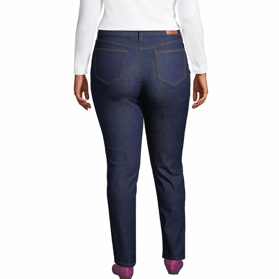 Jeans * | Plus Size Lands' End Recover Straight-Leg Jeans River Rinse