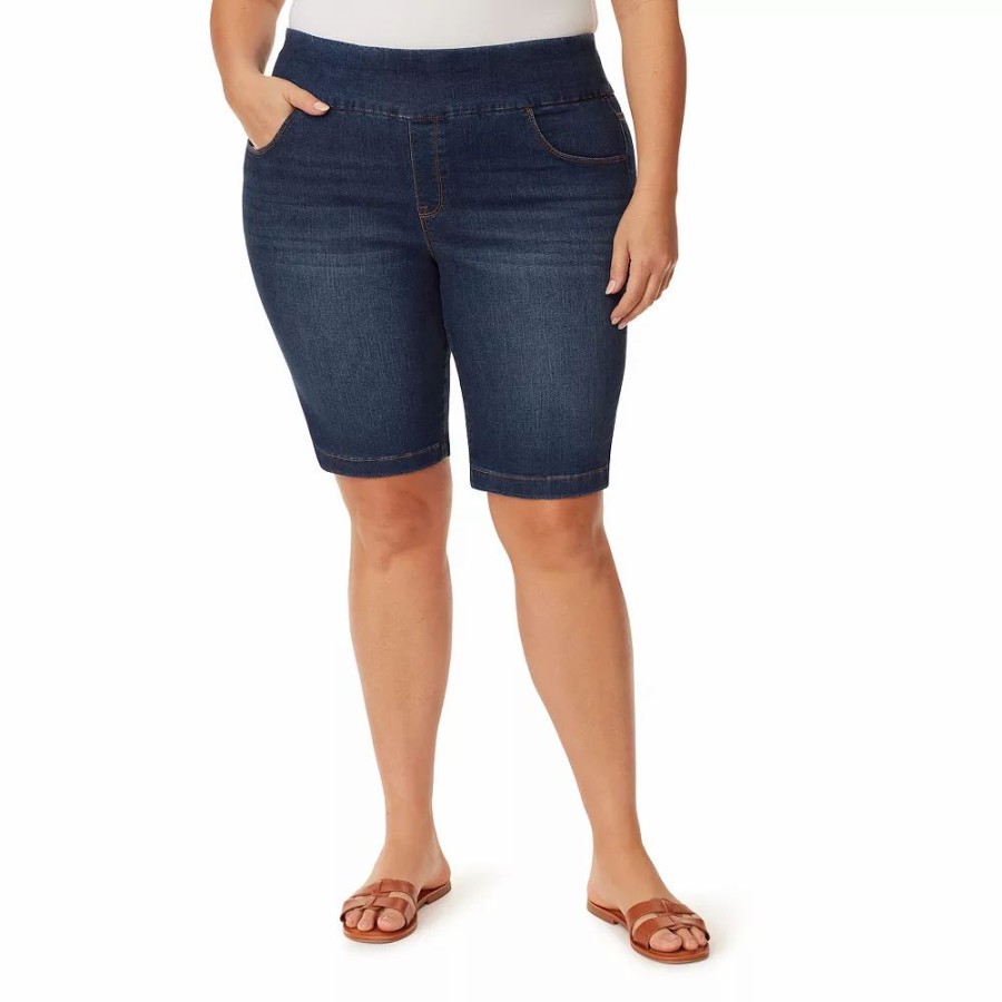 Shorts * | Plus Size Gloria Vanderbilt Amanda Pull-On Bermuda Shorts