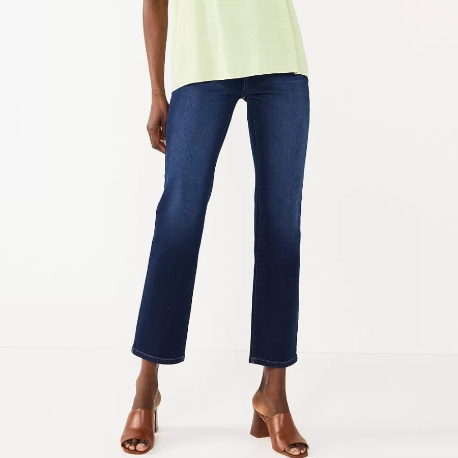 Jeans * | Petite Nine West Sculpting High-Waisted Straight-Leg Jeans