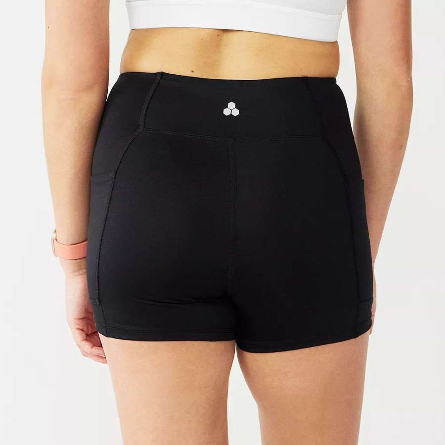 Shorts * | Women'S Tek Gear Core 3.5-In. High-Waisted Bike Shorts Black