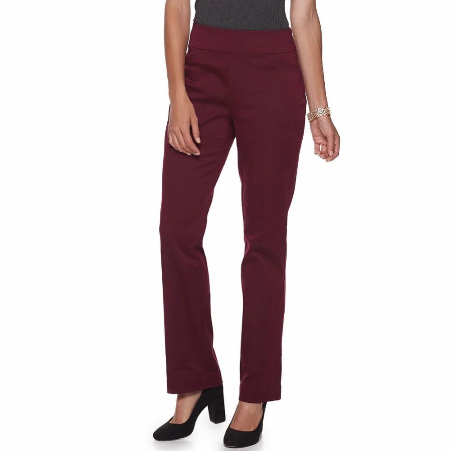 Pants * | Petite Croft & Barrow Effortless Stretch Pull-On Bootcut Pants