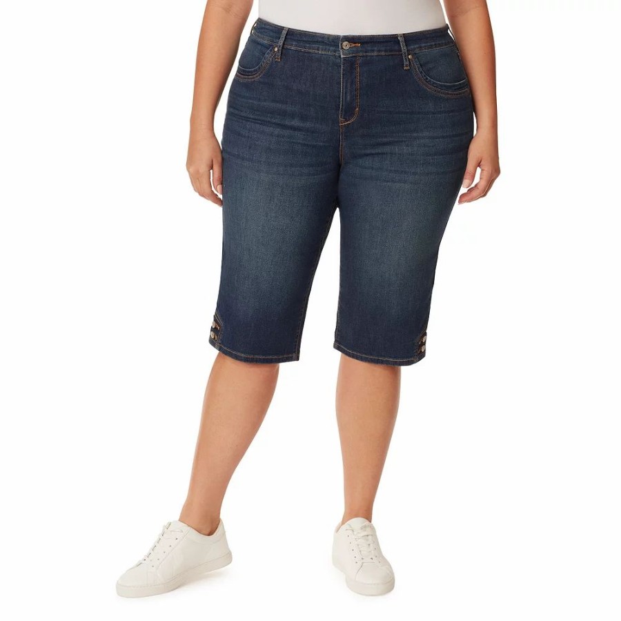 Crops & Capris * | Plus Size Gloria Vanderbilt Kaia Denim Skimmer Shorts