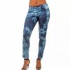 Jeans * | Poetic Justice Women Curvy Fit Stretch Denim Rustic Destroyed Skinny Ankle Jeans