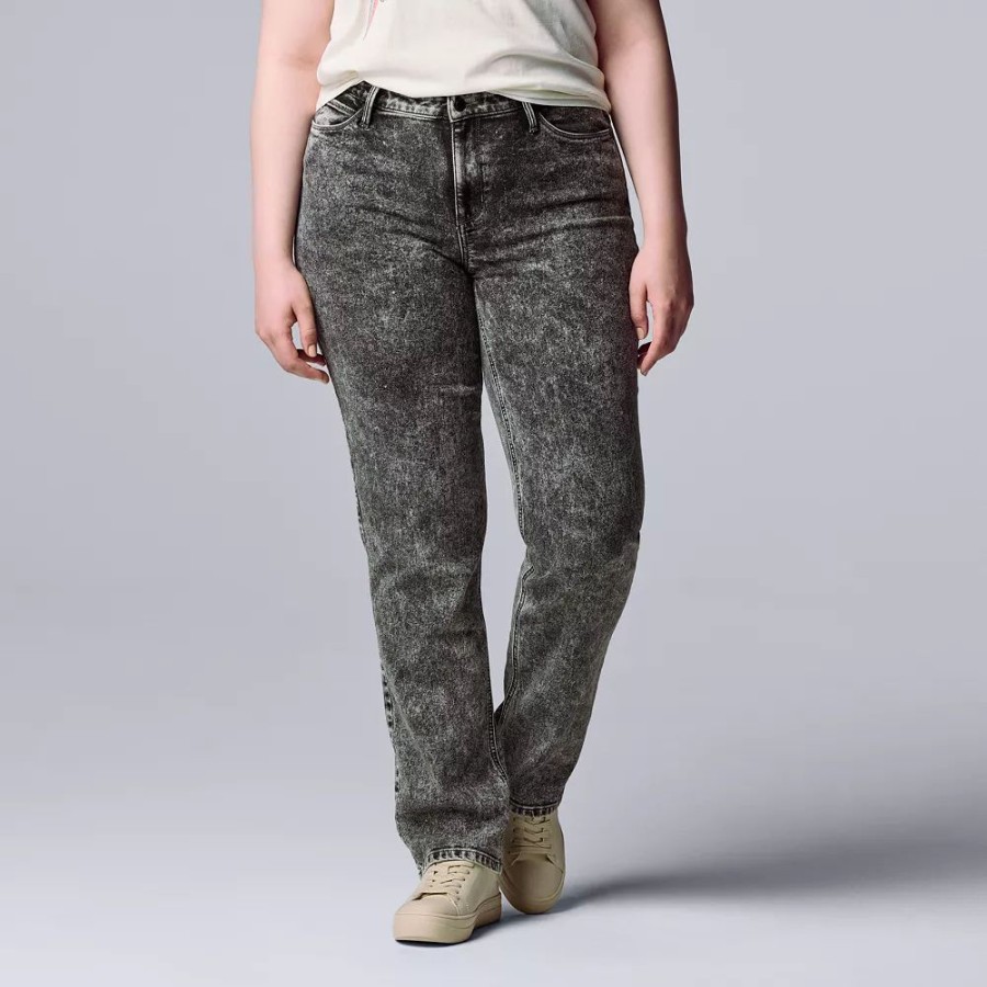 Jeans * | Women'S Simply Vera Vera Wang Relaxed Straight Jeans