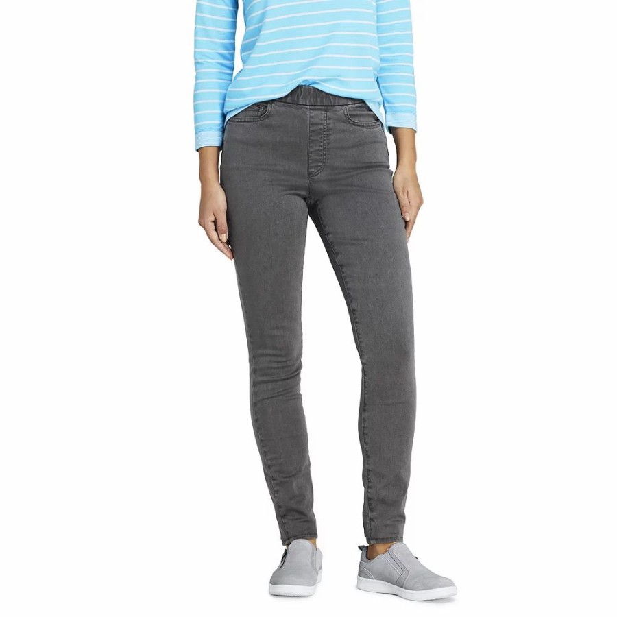 Jeans * | Petite Lands' End High-Rise Pull-On Skinny Jeans