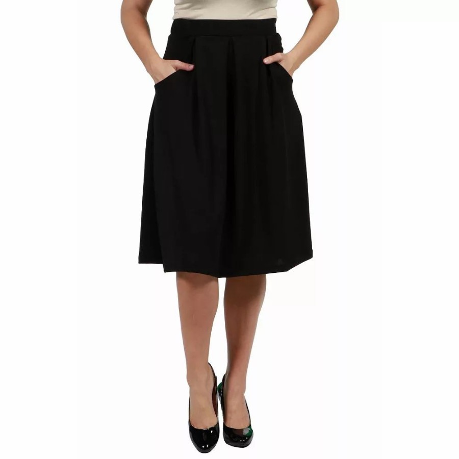 Skirts & Skorts * | Plus Size 24Seven Comfort Apparel Long Pleated A-Line Skirt