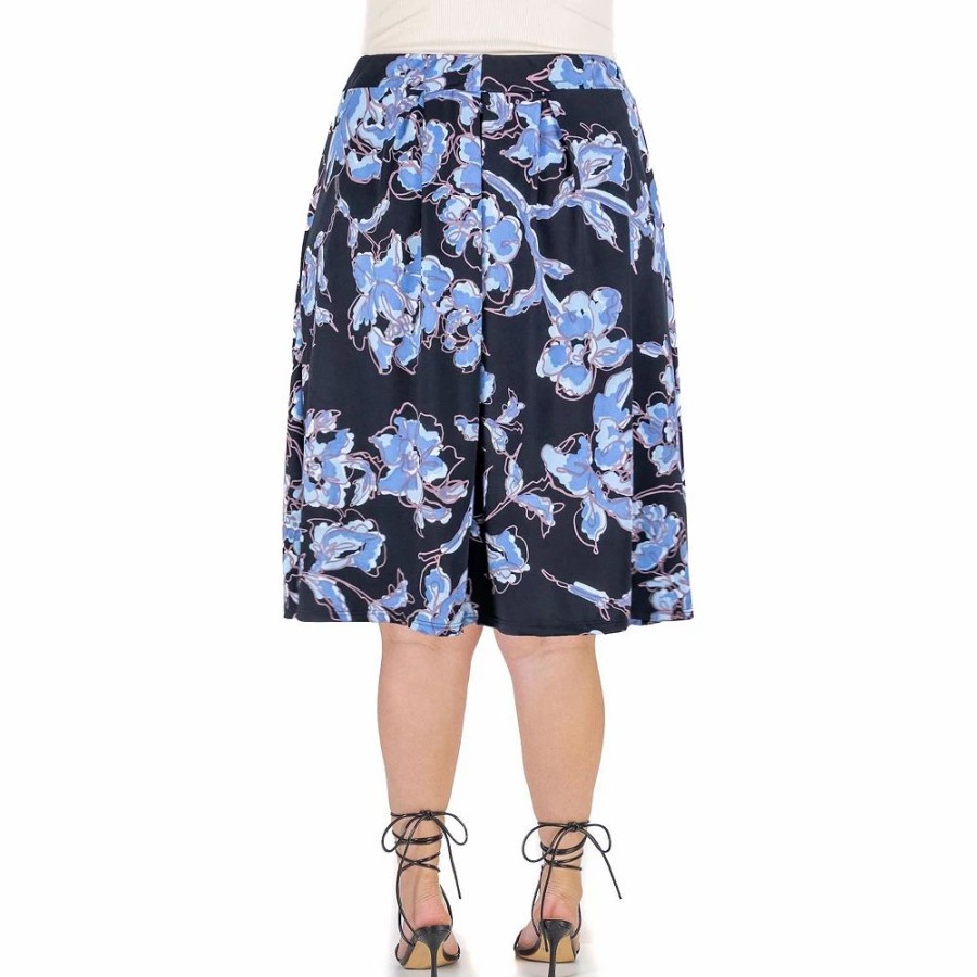 Skirts & Skorts * | Plus Size 24Seven Comfort Apparel Long Pleated A-Line Skirt