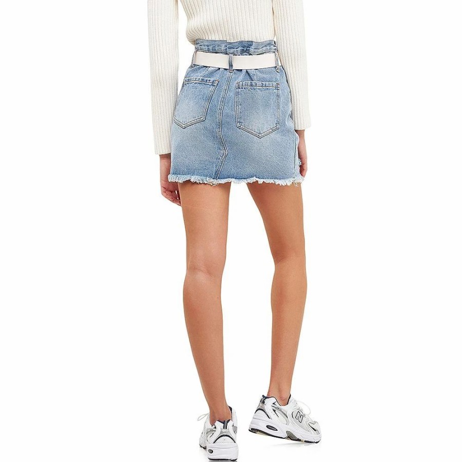 Skirts & Skorts * | Grey Lab Belted Denim Mini Skirt