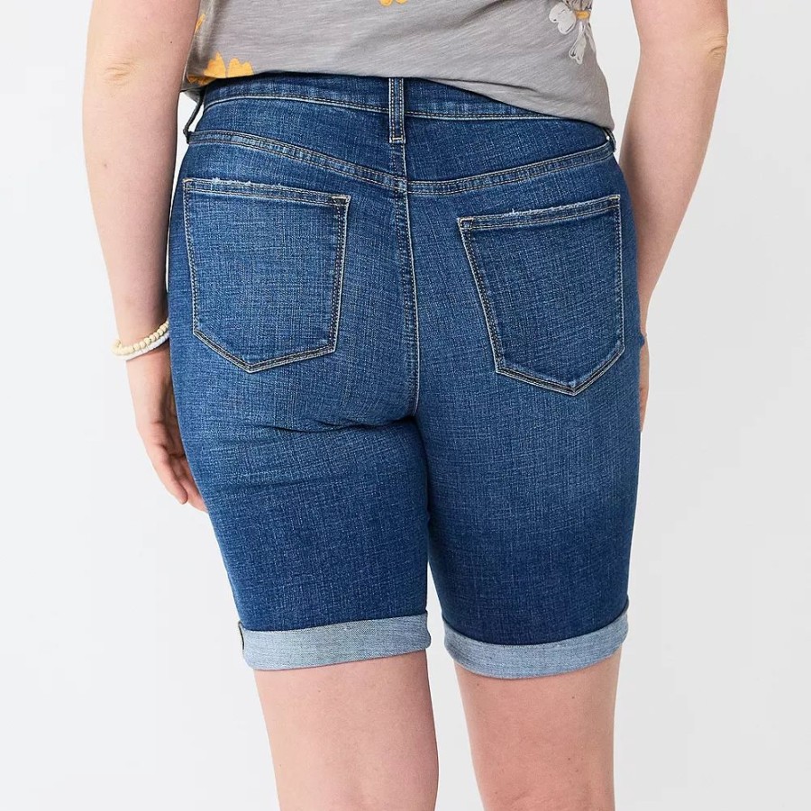 Shorts * | Women'S Sonoma Goods For Life Denim Bermuda Shorts