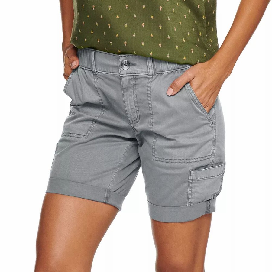 Shorts * | Petite Sonoma Goods For Life Comfort Waist Utility Bermuda Shorts