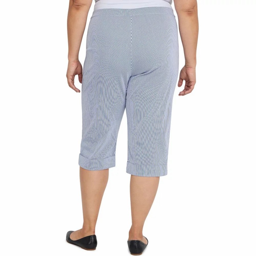 Crops & Capris * | Plus Size Alfred Dunner Peace Of Mind Stripe Allure Capri Pants