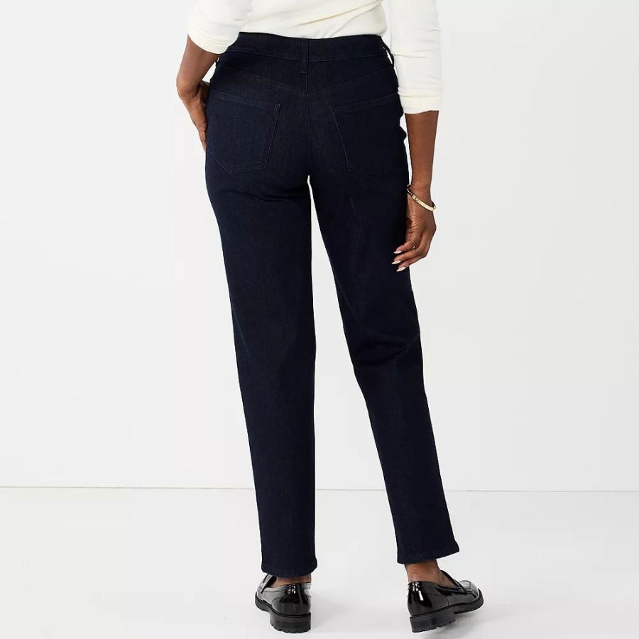 Jeans * | Women'S Croft & Barrow Sateen Straight Leg Jeans