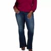 Jeans * | Poetic Justice Women'S Plus Size Mid Rise Flare Jean