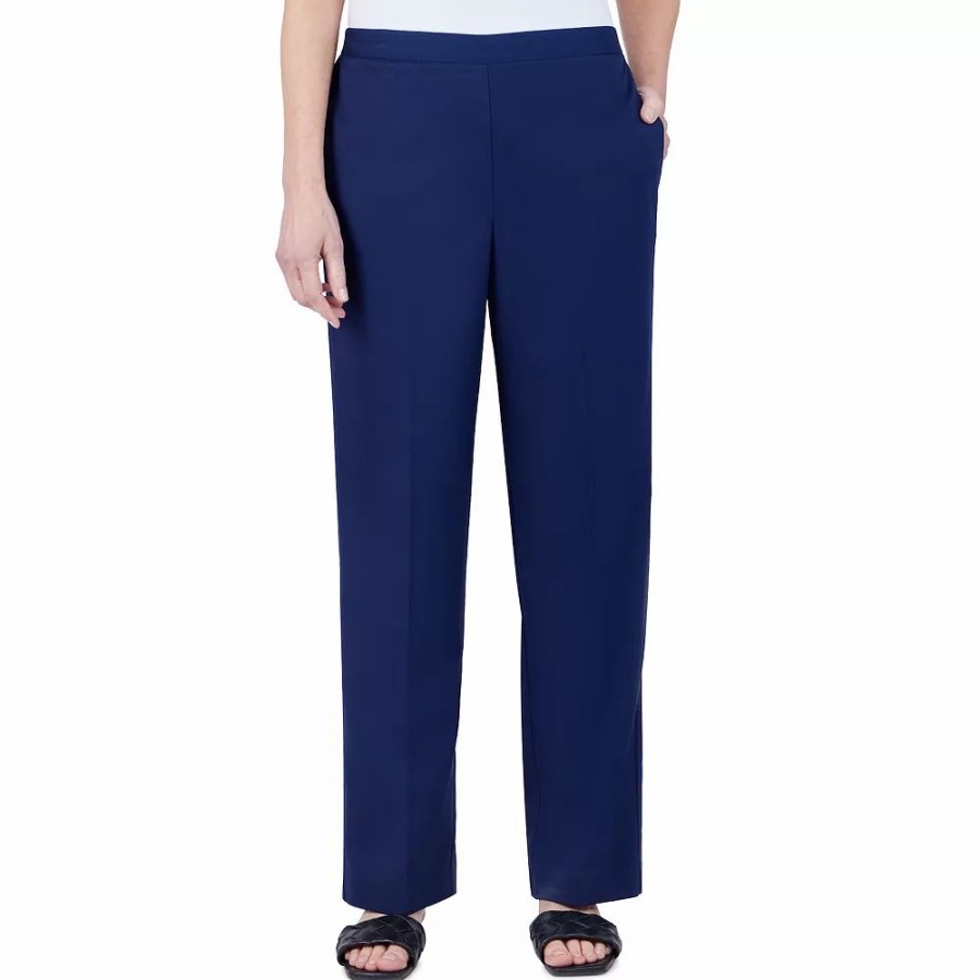 Pants * | Petite Alfred Dunner Sloane Street Pull-On Straight-Leg Pants