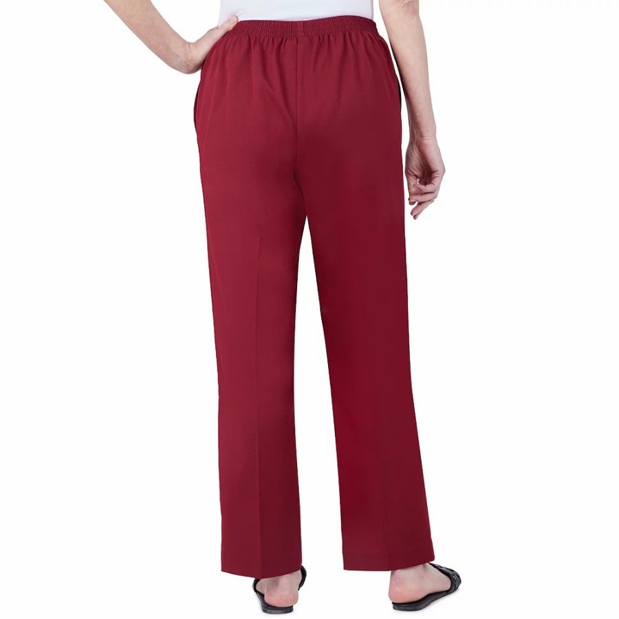 Pants * | Petite Alfred Dunner Sloane Street Pull-On Straight-Leg Pants