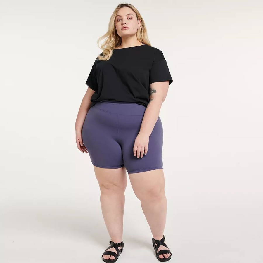 Shorts * | Plus Size Flx Affirmation High-Waisted Bike Shorts