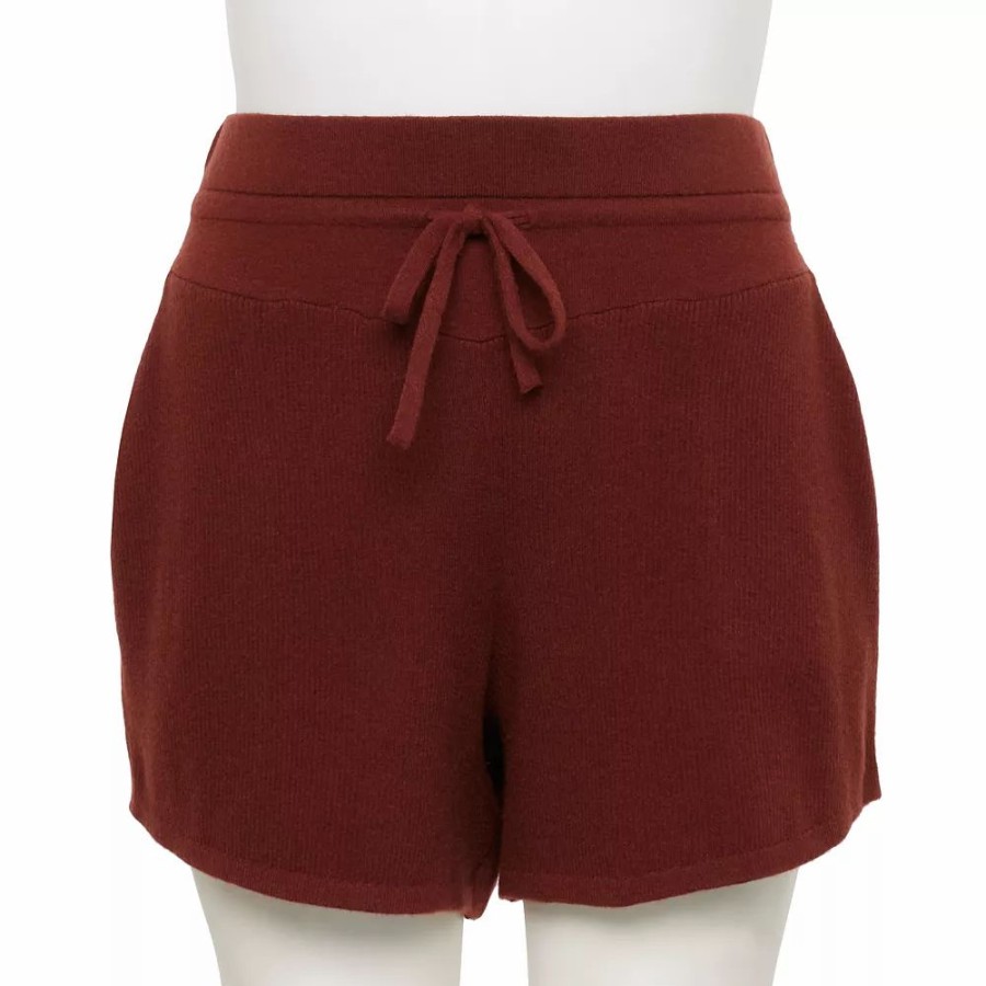 Shorts * | Plus Size Flx Ribbed High-Waisted Sweater Shorts