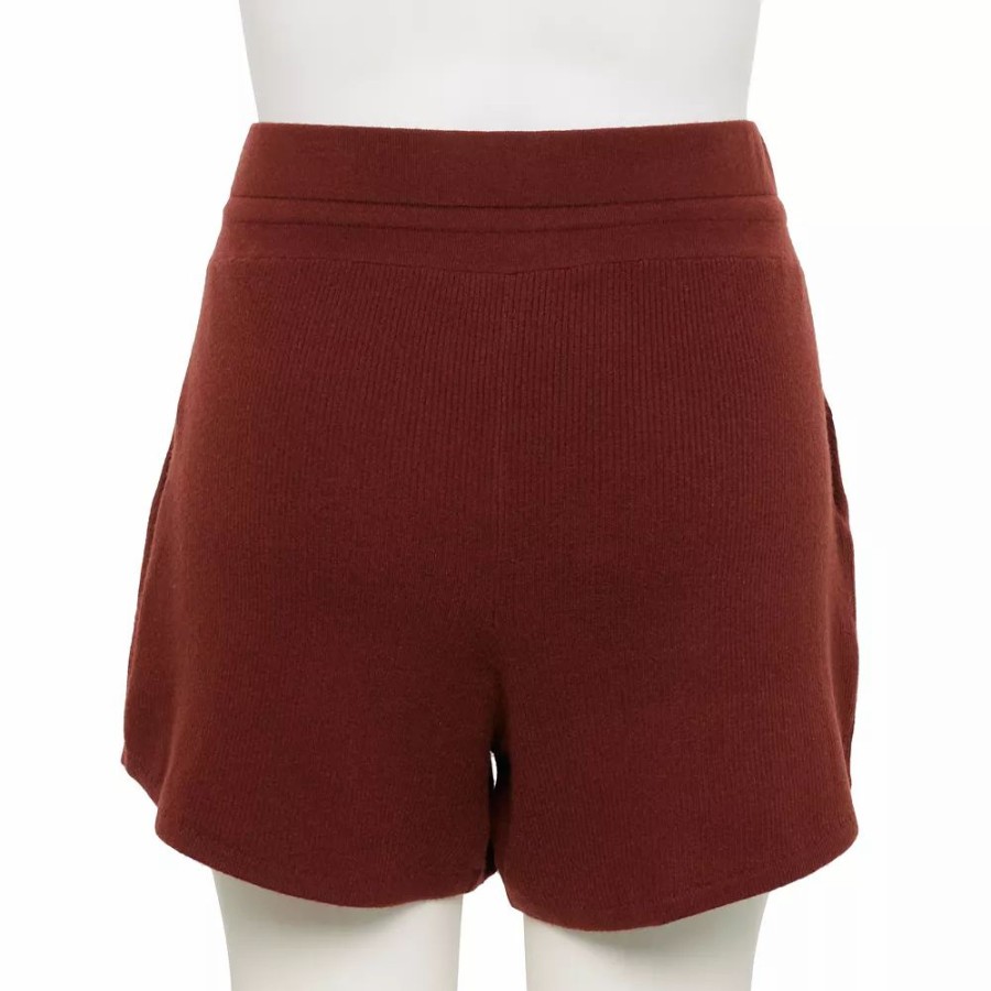 Shorts * | Plus Size Flx Ribbed High-Waisted Sweater Shorts