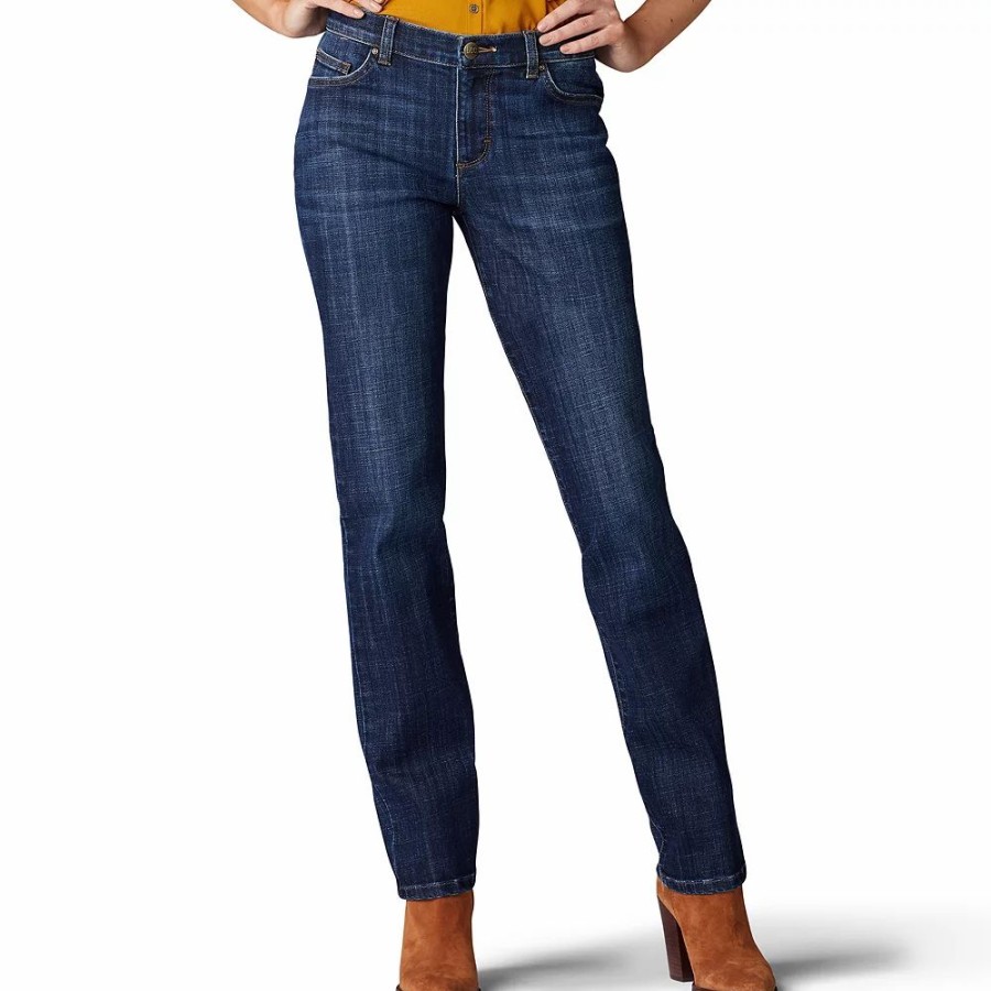 Jeans * | Petite Lee Relaxed Fit Straight-Leg Jeans