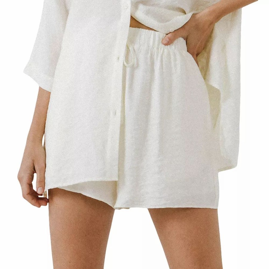 Shorts * | Grey Lab Oversized Linen Shorts