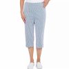 Crops & Capris * | Petite Alfred Dunner Peace Of Mind Stripe Allure Clamdigger Capri Pants