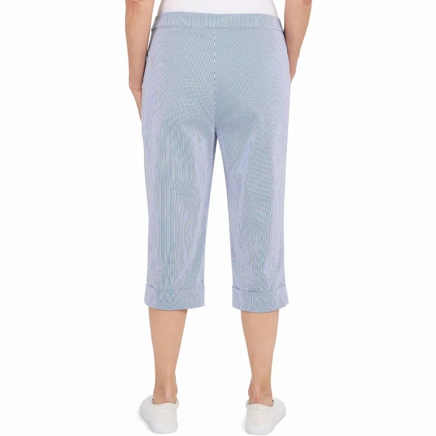 Crops & Capris * | Petite Alfred Dunner Peace Of Mind Stripe Allure Clamdigger Capri Pants