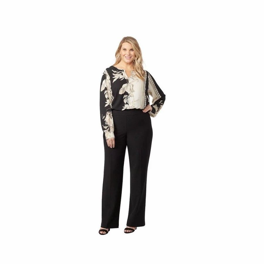 Pants * | Dressbarn Women'S Plus Size Roz & Ali Secret Agent Pull On Tummy Control Pants Tall Length