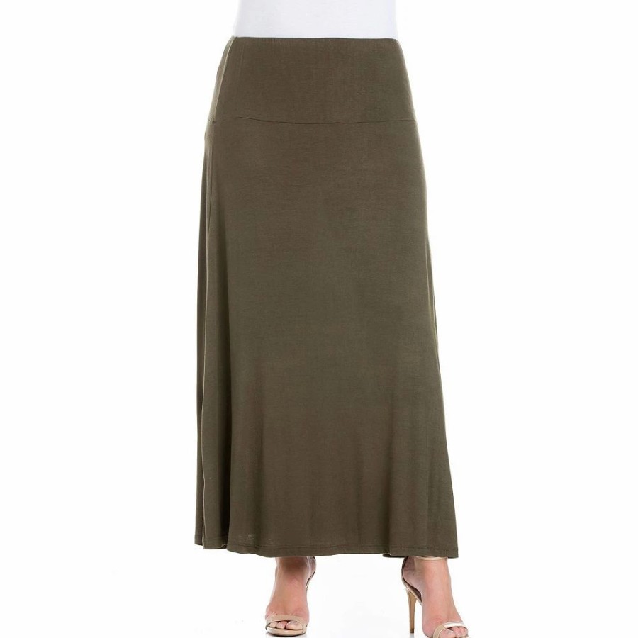 Skirts & Skorts * | Plus Size 24Seven Comfort Apparel Comfortable Fit Elastic Waist Maxi Skirt